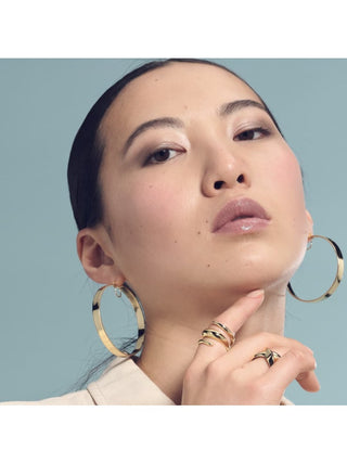 Bronze Hoop Earrings with Bayonet Clasp