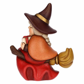 Befana Berta con regalo in ceramica, piccola Thun 5,3x9,3x11 cm - Armando Poggi Firenze