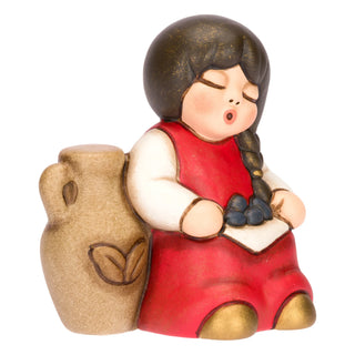 Bimba con olive in ceramica Presepe Classico Thun 5,2 x 3,8 x 5,7 cm h - Armando Poggi Firenze