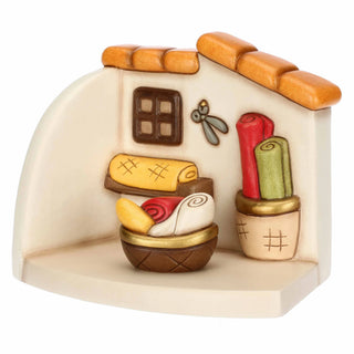 Bottega Della Sarta Con Cesti Di Stoffe Presepe Classico Thun 15,6 x 10,8 x 12 cm - Armando Poggi Firenze