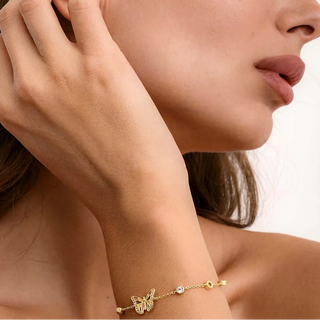 Bracciale Farfalla Argento Dorato