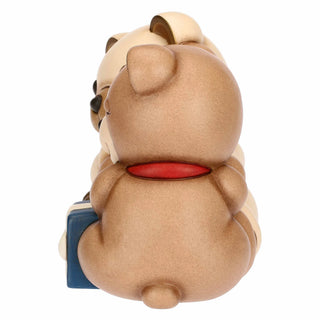 Coppia Teddy Natale con regali in ceramica Thun 18,3x11,9x15,9 cm - Armando Poggi Firenze