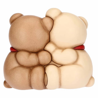 Coppia Teddy Natale con regali in ceramica Thun 18,3x11,9x15,9 cm - Armando Poggi Firenze