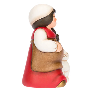 Donna in dolce attesa in ceramica Presepe Classico Thun 5,0 x 4,6 x 8,0 cm h - Armando Poggi Firenze