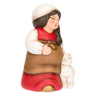 Donna in dolce attesa in ceramica Presepe Classico Thun 5,0 x 4,6 x 8,0 cm h - Armando Poggi Firenze