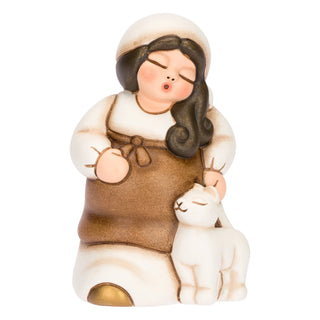 Donna in dolce attesa in ceramica Presepe Classico Thun 5,0 x 4,6 x 8,0 cm h - Armando Poggi Firenze