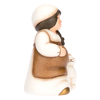 Donna in dolce attesa in ceramica Presepe Classico Thun 5,0 x 4,6 x 8,0 cm h - Armando Poggi Firenze