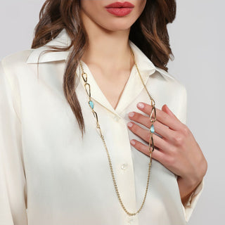 Necklace with Blue Teardrop