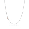 Collana a Catena Rolò 60 Argento o Argento Brunito 925 e Chiusura Oro Rosa 45 cm (senza ciondolo)