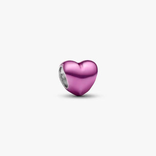 Mini Charm Cuore effetto metallico rosa