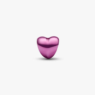 Pink metallic heart mini charm