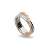 Filodellavita Classic Collection Ring, 3 Strands, 2.2mm Wire in 925 Silver and 9Kt Rose Gold