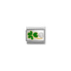 Link Composable Classic Trifoglio Verde con sagoma Oro