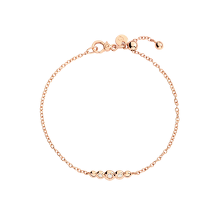 Bracciale DoDo Bollicine Oro Rosa 9K con 3 Diamanti