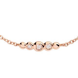 Bracciale DoDo Bollicine Oro Rosa 9K con 3 Diamanti