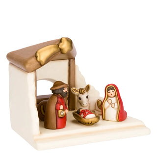 Kit capanna, Sacra Famiglia, bue e asinello, rosso Thun - Armando Poggi Firenze