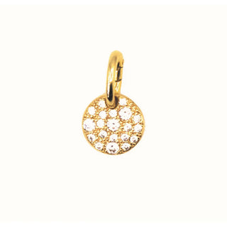 Pendente Tondo Piccolo Bianco in Argento 925 Dorato