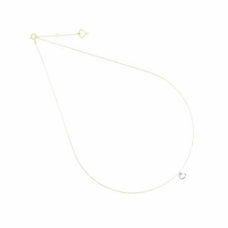Collana in oro 18 kt con cuore nudo ametista