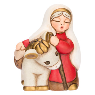 Nonna con asino in ceramica Presepe Classico Thun 6,1 x 6,4 x 8,1 cm h - Armando Poggi Firenze
