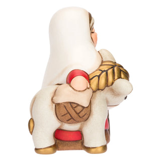 Nonna con asino in ceramica Presepe Classico Thun 6,1 x 6,4 x 8,1 cm h - Armando Poggi Firenze