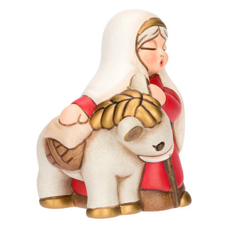 Nonna con asino in ceramica Presepe Classico Thun 6,1 x 6,4 x 8,1 cm h - Armando Poggi Firenze