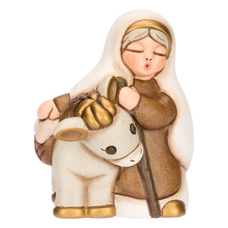 Nonna con asino in ceramica Presepe Classico Thun 6,1 x 6,4 x 8,1 cm h - Armando Poggi Firenze