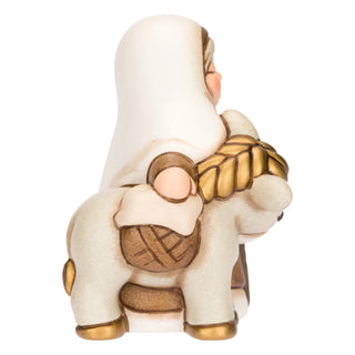 Nonna con asino in ceramica Presepe Classico Thun 6,1 x 6,4 x 8,1 cm h - Armando Poggi Firenze