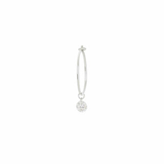 Orecchini a cerchio in Oro 18 Kt con diamante bianco 0,07 Ct