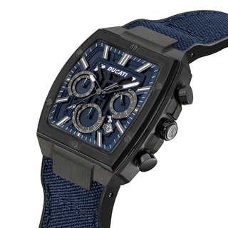 Orologio da uomo Chrono Ducati Dt005 Gun Dial Blue Case