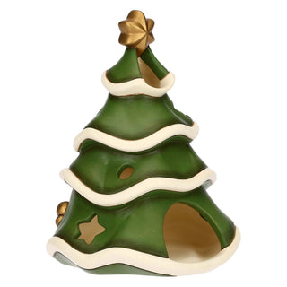 Porta tea-light albero di Natale in ceramica Thun 11,5x11,2x14,8 cm - Armando Poggi Firenze