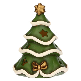 Porta tea-light albero di Natale in ceramica Thun 11,5x11,2x14,8 cm - Armando Poggi Firenze