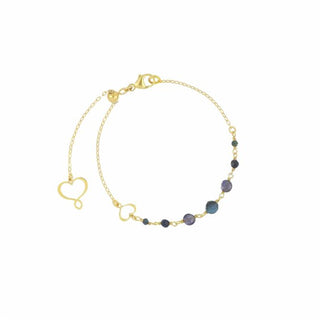 BRACCIALE M&S  IN ARGENTO DORATO E PIETRE BLU