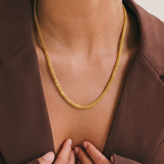 18kt Yellow Gold Flat Curb Chain – 60cm
