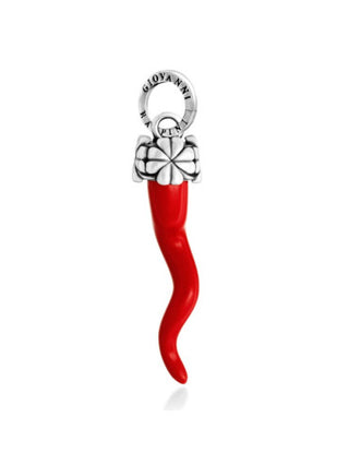 Charm Corno Rosso Quadrifogli