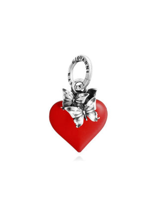 Charm Cuore Farfalle Rosso