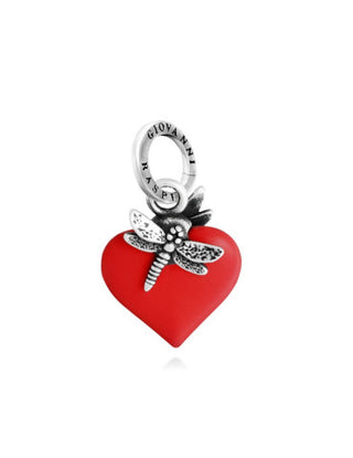 Charm Cuore Libellula Rosso