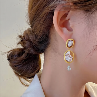 Orecchini Cameo Bouquet Misti Dorati