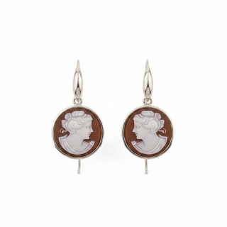 Orecchini Cameo Volto Bianchi Piccoli