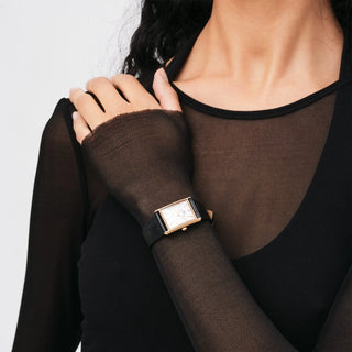 The Bound Watch 32X22 Black Croc Leather