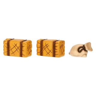 Set Sacco E Balle Di Fieno In Ceramica Presepe Classico Thun - Armando Poggi Firenze
