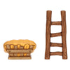Set scala e mangiatoia in ceramica Presepe Classico