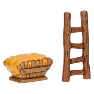 Set scala e mangiatoia in ceramica Presepe Classico Thun - Armando Poggi Firenze