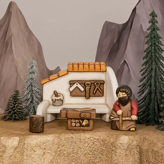 Set tavolo falegnameria in ceramica Presepe Classico Thun - Armando Poggi Firenze