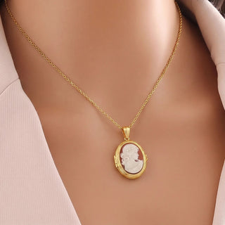 Pendente Cameo Volto Dorato Cr