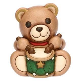 Teddy Natale con tamburo in ceramica, medio Thun 9,5x9,5x11 cm - Armando Poggi Firenze