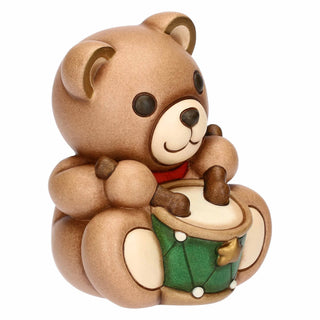 Teddy Natale con tamburo in ceramica, medio Thun 9,5x9,5x11 cm - Armando Poggi Firenze