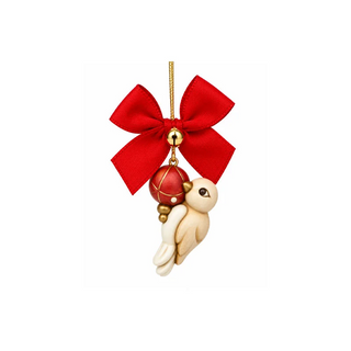 Large ceramic bird Christmas ornament