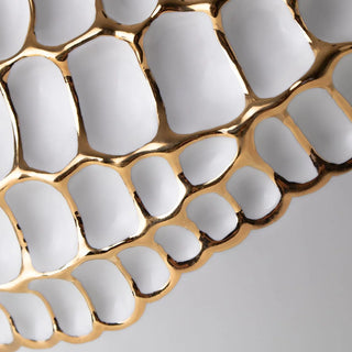 Vaso Verona Sporos Porcellana Oro e Bianco