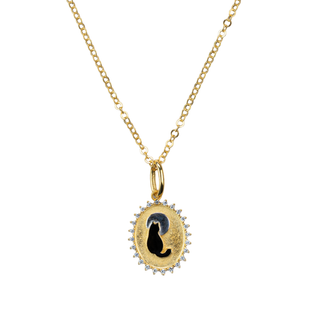 Black Cat and Moon Necklace